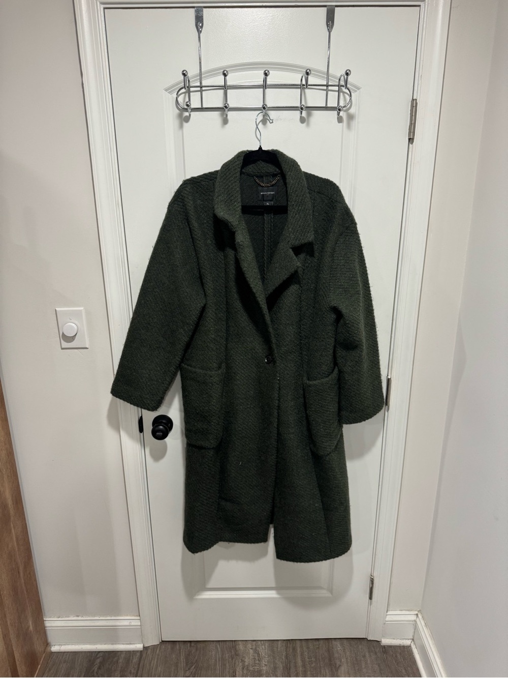 Banana Republic Olive Green Wool-Blend Pea Coat